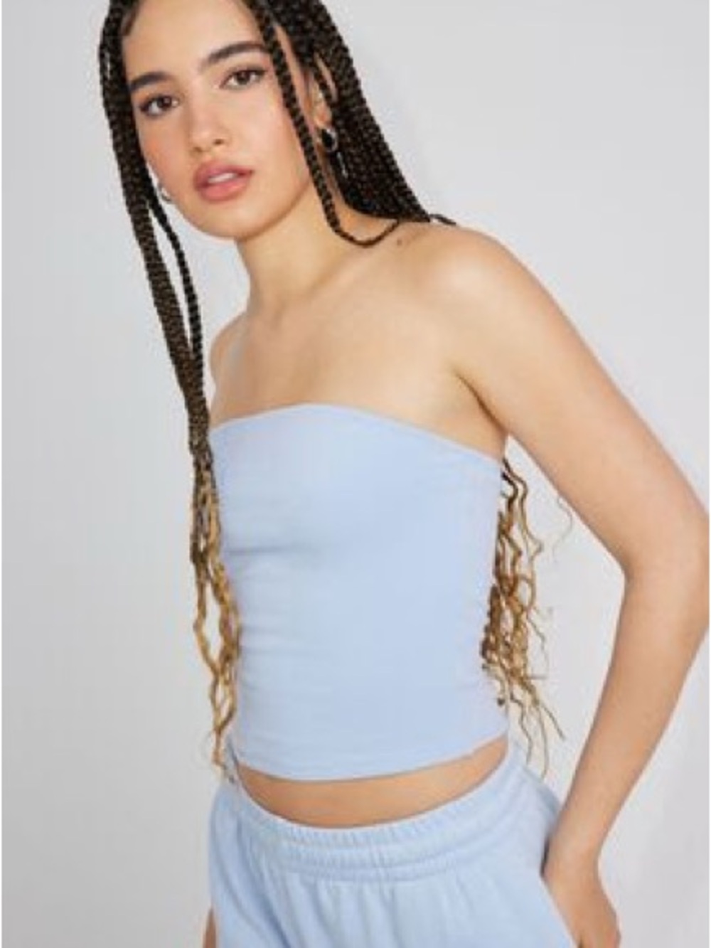 Garage Light Blue Strapless Tube Top